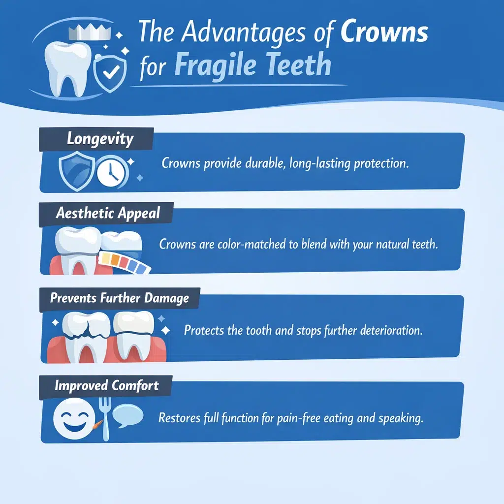 advantages of crowns for fragile teeth