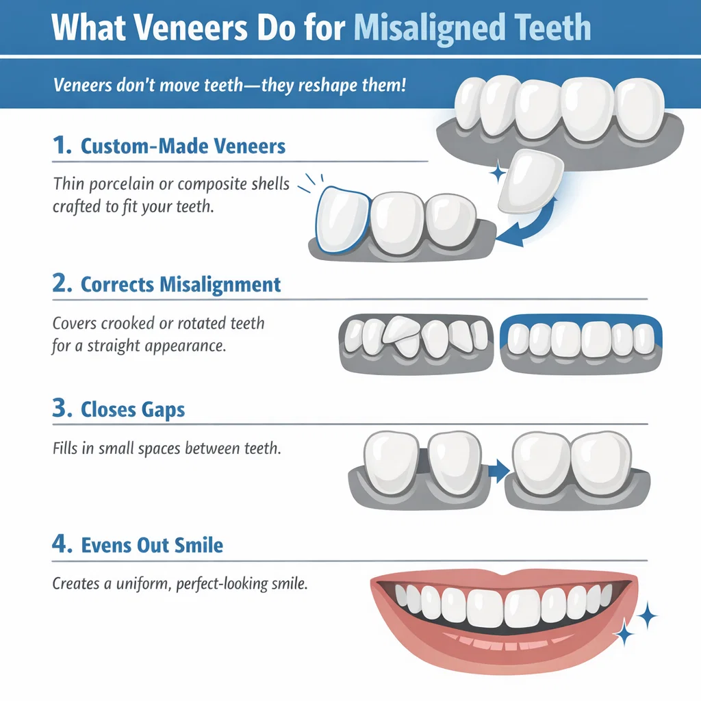 what veneers do for misaligned teeth
